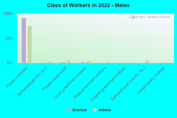 Class of Workers in 2022 - Males