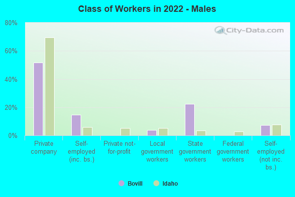 Class of Workers in 2022 - Males