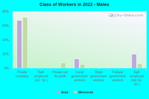 Class of Workers in 2022 - Males