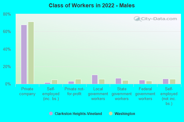 Class of Workers in 2022 - Males