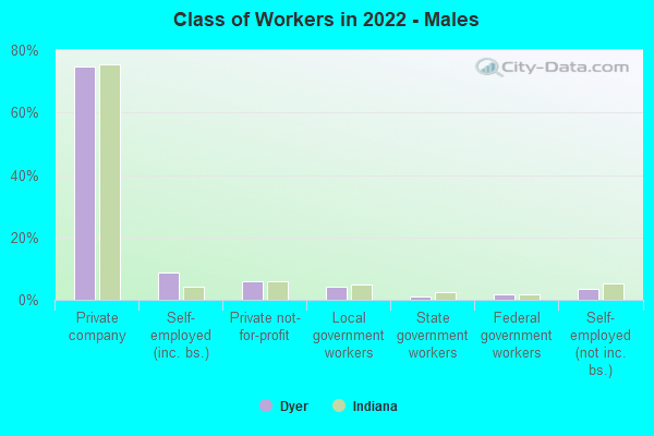 Class of Workers in 2022 - Males