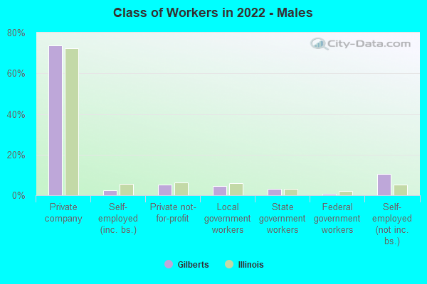 Class of Workers in 2022 - Males