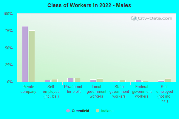 Class of Workers in 2022 - Males