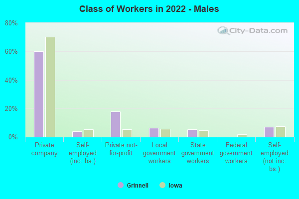 Class of Workers in 2022 - Males