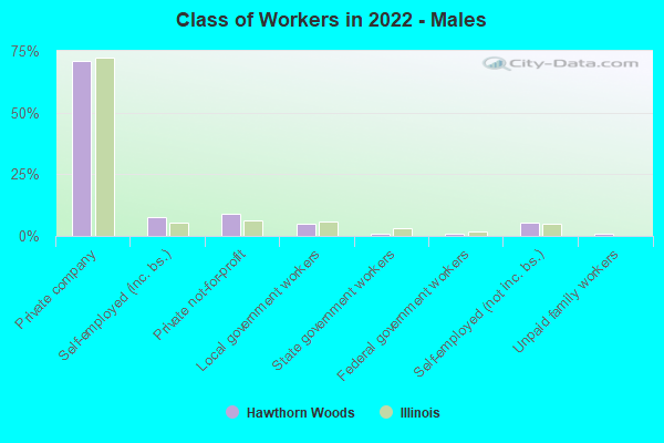 Class of Workers in 2022 - Males