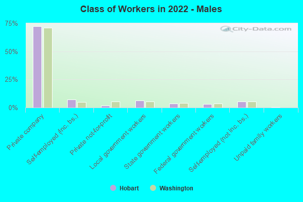 Class of Workers in 2022 - Males