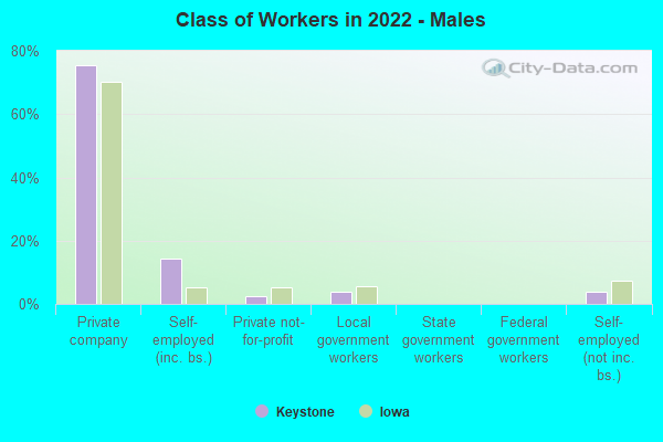 Class of Workers in 2022 - Males