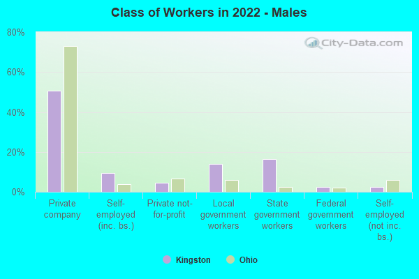 Class of Workers in 2022 - Males