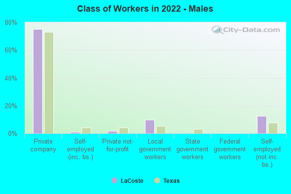 Class of Workers in 2022 - Males