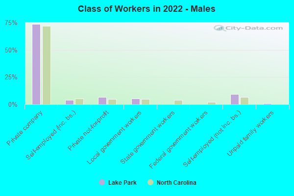 Class of Workers in 2022 - Males