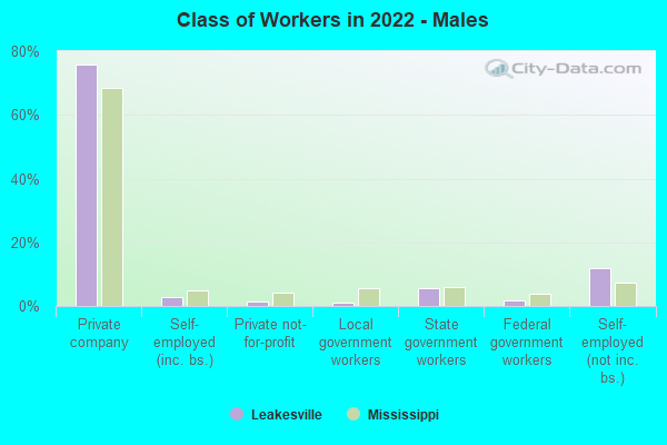 Class of Workers in 2022 - Males