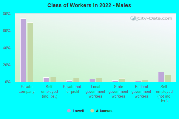 Class of Workers in 2022 - Males