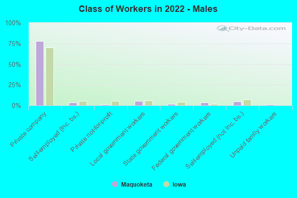 Class of Workers in 2022 - Males