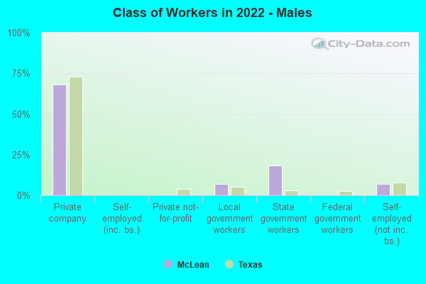 Class of Workers in 2022 - Males