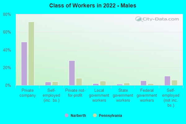 Class of Workers in 2022 - Males