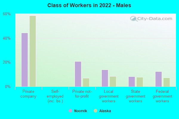 Class of Workers in 2022 - Males