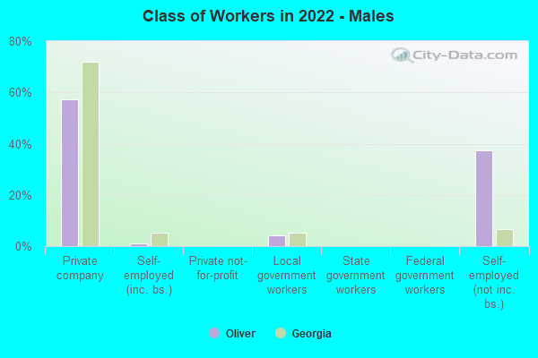 Class of Workers in 2022 - Males