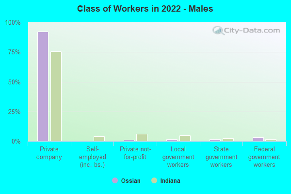 Class of Workers in 2022 - Males