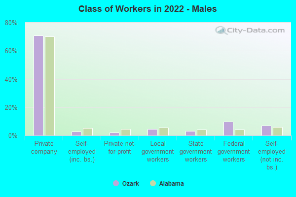 Class of Workers in 2022 - Males