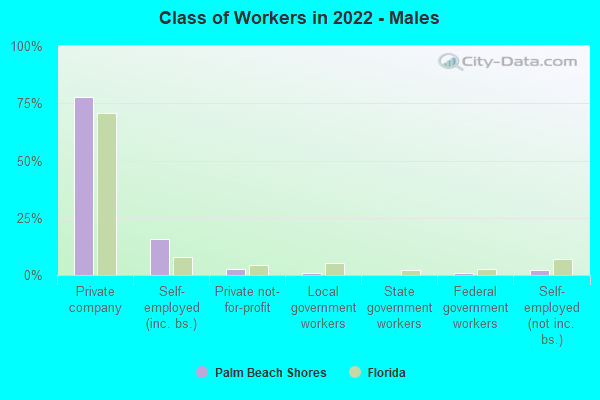 Class of Workers in 2022 - Males