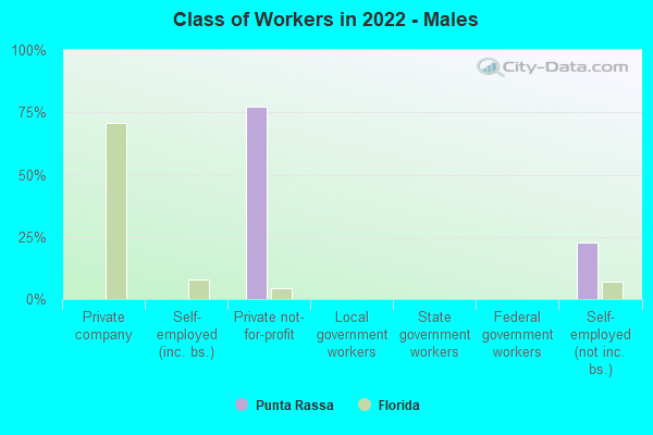 Class of Workers in 2022 - Males