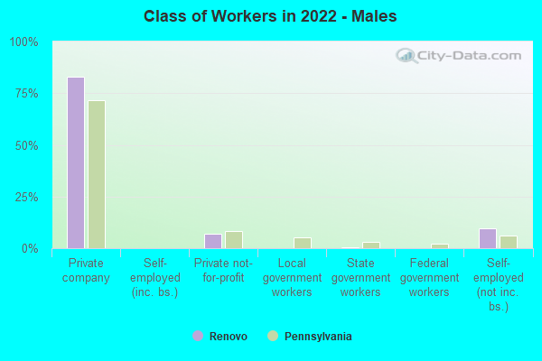 Class of Workers in 2022 - Males