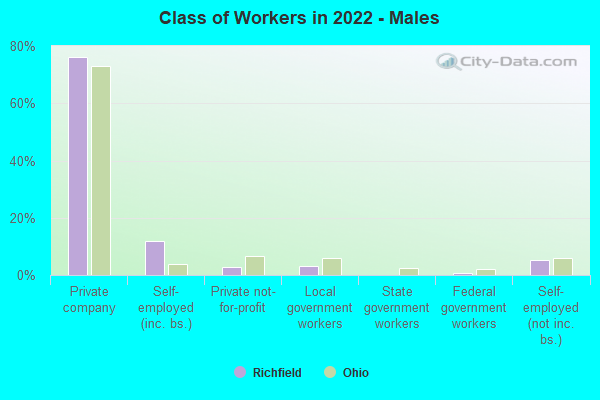 Class of Workers in 2022 - Males