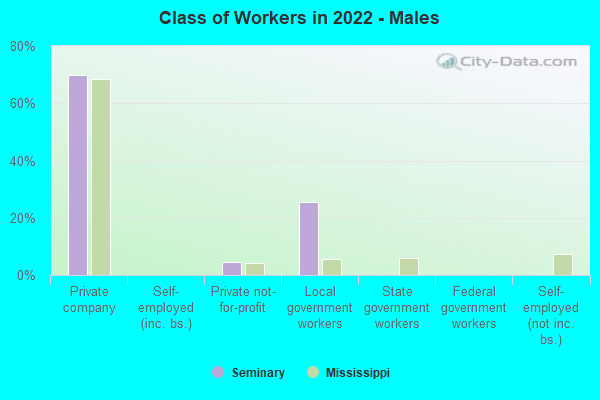 Class of Workers in 2022 - Males