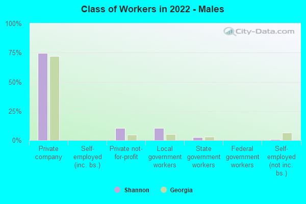 Class of Workers in 2022 - Males