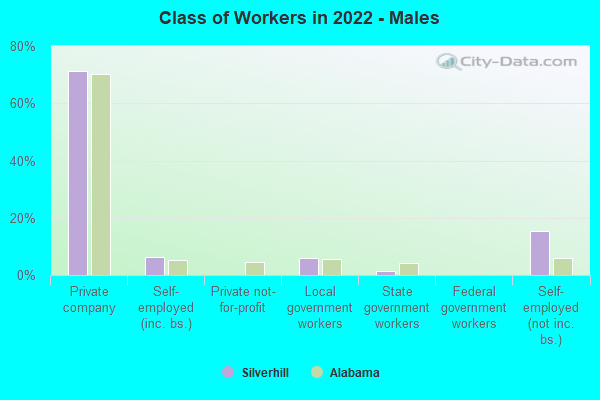 Class of Workers in 2022 - Males