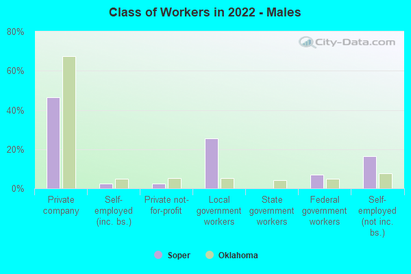 Class of Workers in 2022 - Males