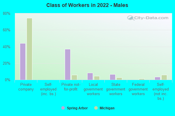 Class of Workers in 2022 - Males