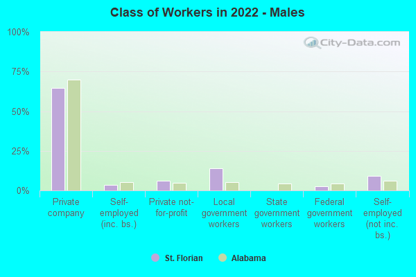 Class of Workers in 2022 - Males