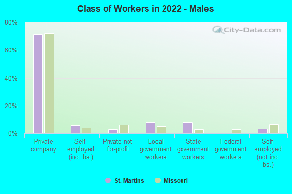 Class of Workers in 2022 - Males