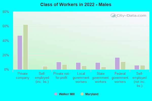 Class of Workers in 2022 - Males