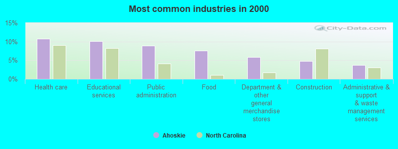 Most common industries in 2000