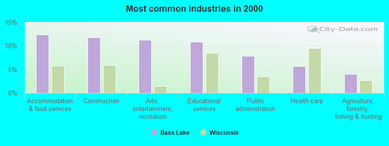 Most common industries in 2000