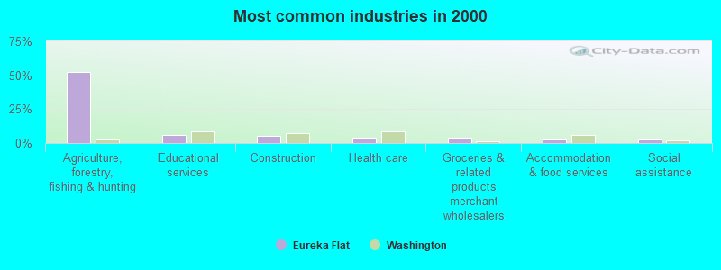 Most common industries in 2000