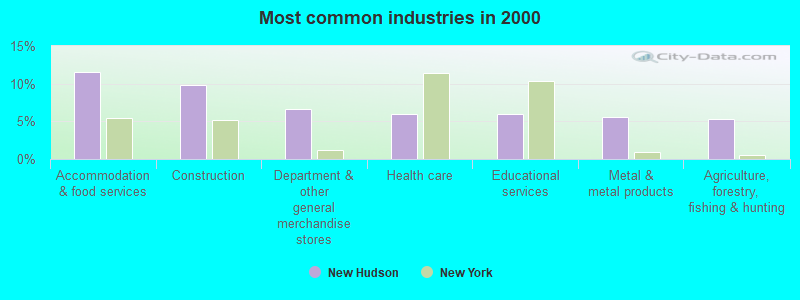 Most common industries in 2000