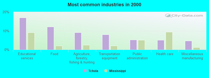 Most common industries 