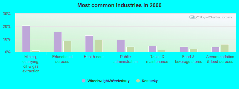 Most common industries 