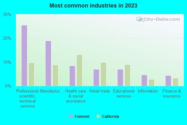 Most common industries in 2019