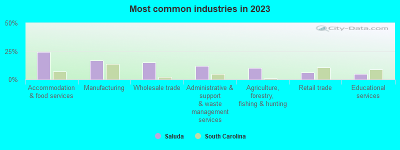 Most common industries in 2023
