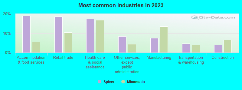 Most common industries in 2023