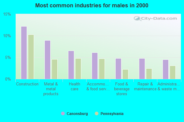 Common Industries Males 2000 Canonsburg PA Small 