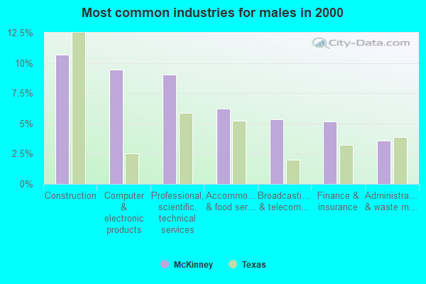 Common Industries Males 2000 McKinney TX Small 