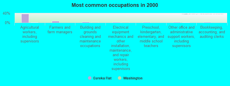 Most common occupations in 2000