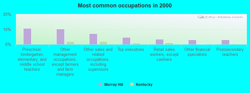 Most common occupations in 2000