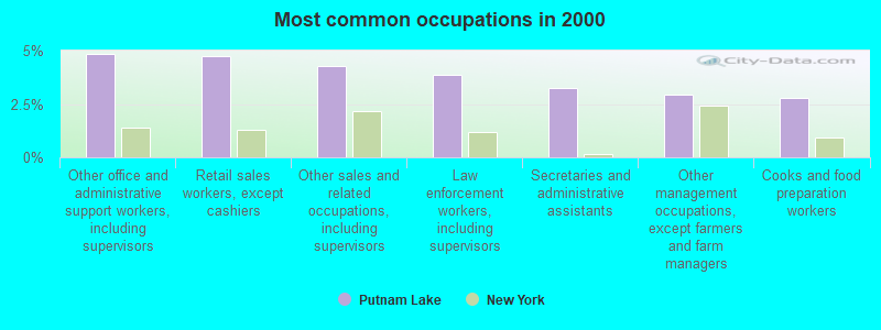 Most common occupations in 2000