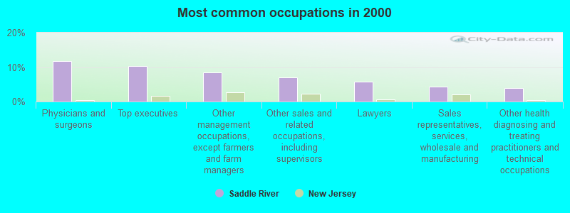 Most common occupations in 2000